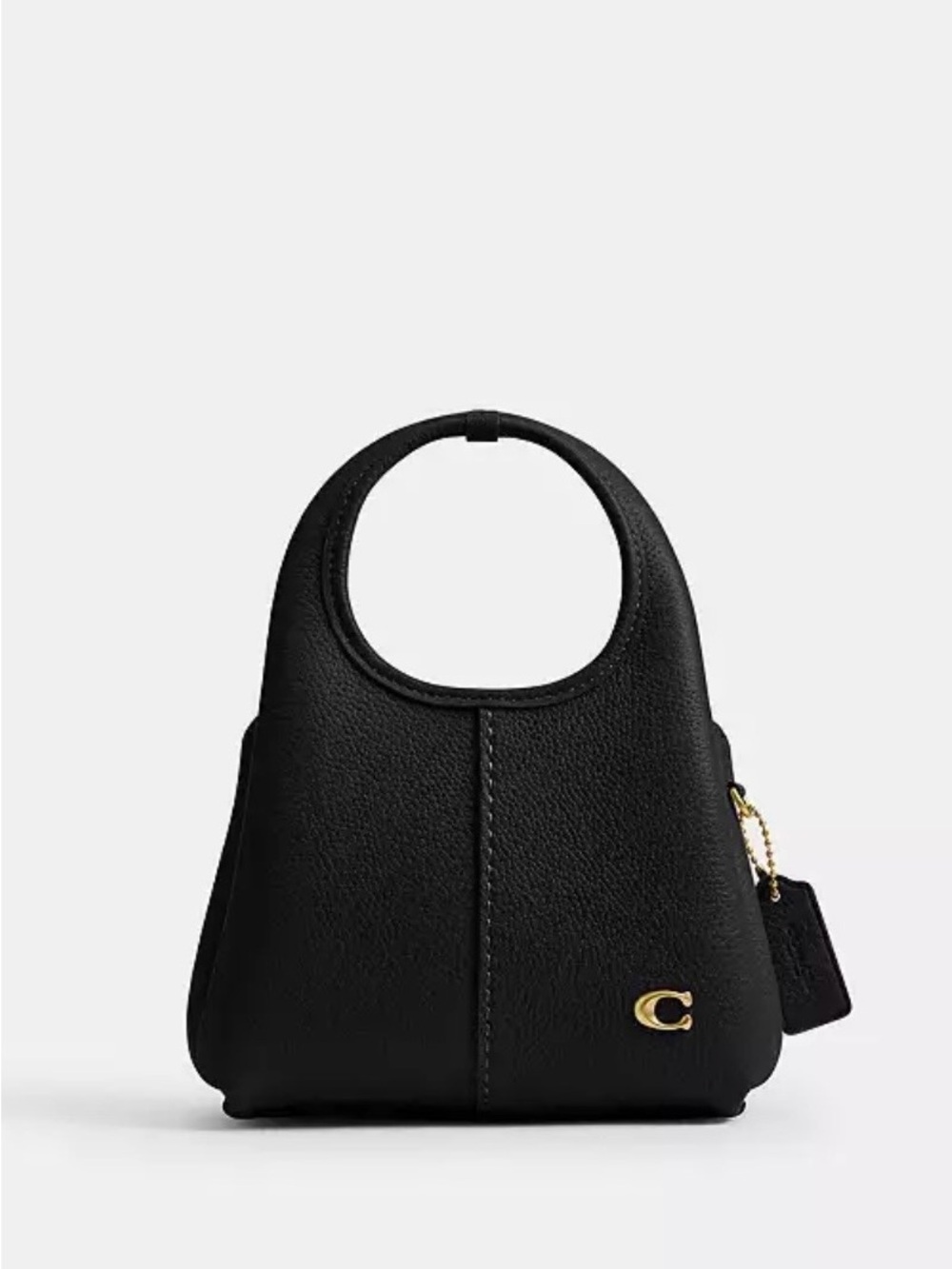 Coach Black Mini Top-Handle Crossbody Bag with Gold Accent